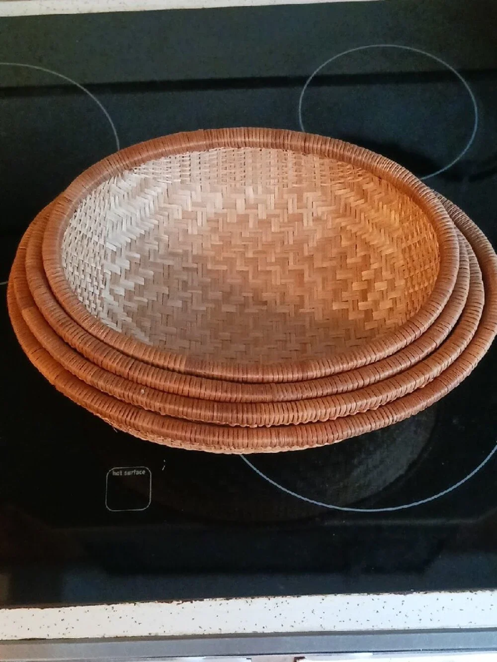 Gorgeous! Woven Rattan Serving Basket -Set Of 4 Natural Brown 🌾🪹